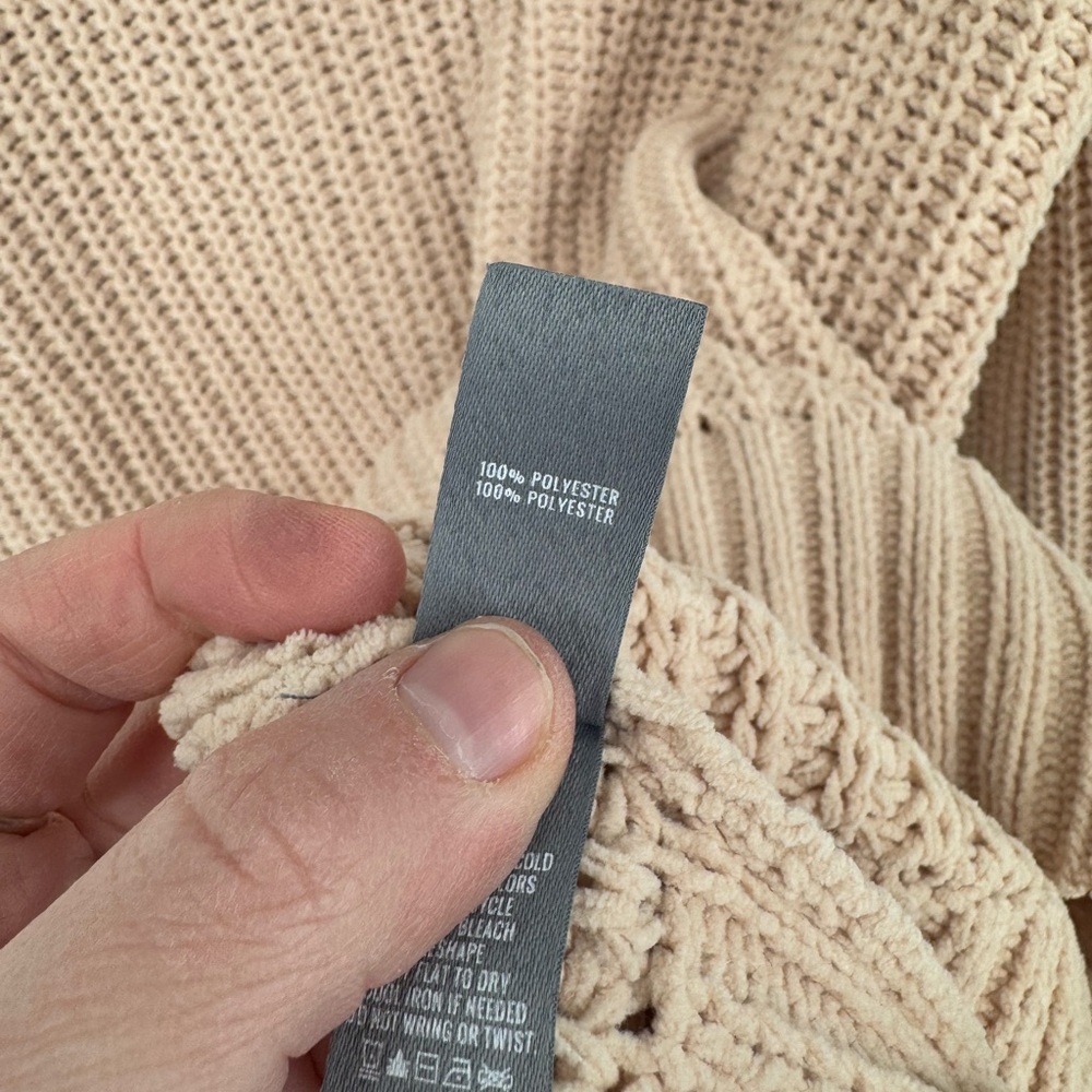 Aerie Womens Soft Knit Cowl Neck Sweater - Beige Size XL - Picture 5 of 5
